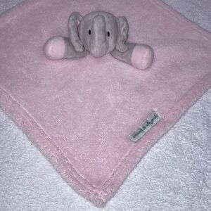 Blankets and Beyond Pink Gray Elephant Baby Girl Security Blanket Lovey Plush